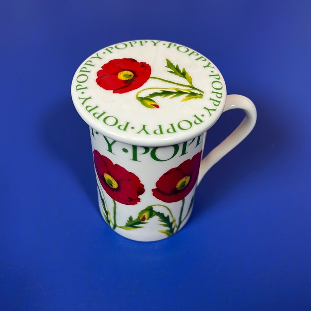 Poppy Kent Pottery Mug Tea Cup with Lid Top